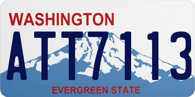 WA license plate ATT7113