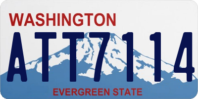 WA license plate ATT7114