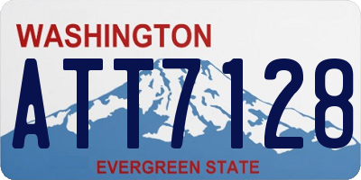 WA license plate ATT7128
