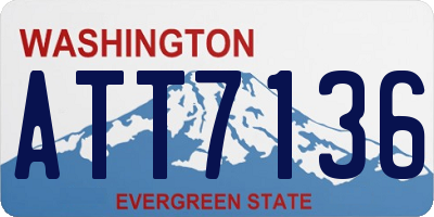 WA license plate ATT7136