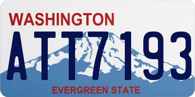 WA license plate ATT7193