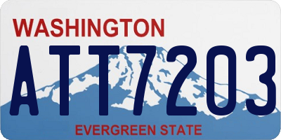 WA license plate ATT7203