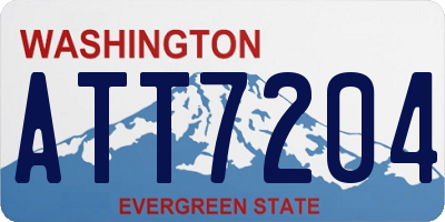 WA license plate ATT7204