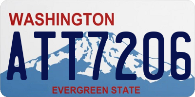 WA license plate ATT7206