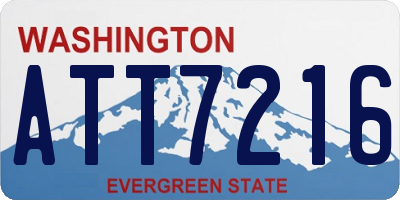 WA license plate ATT7216
