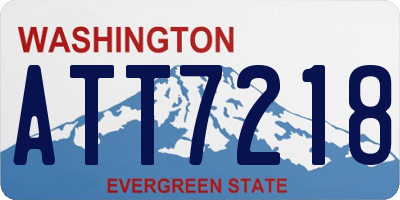 WA license plate ATT7218