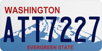 WA license plate ATT7227