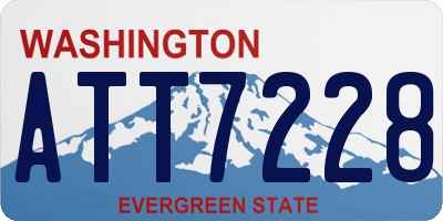 WA license plate ATT7228