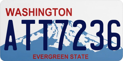 WA license plate ATT7236