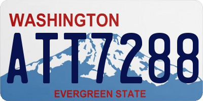 WA license plate ATT7288