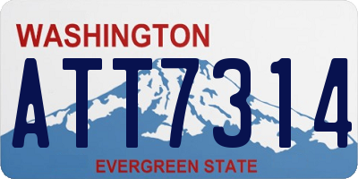 WA license plate ATT7314