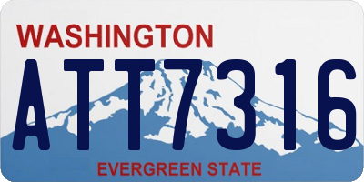 WA license plate ATT7316