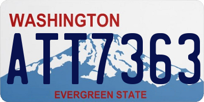 WA license plate ATT7363