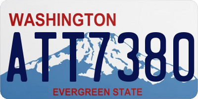 WA license plate ATT7380