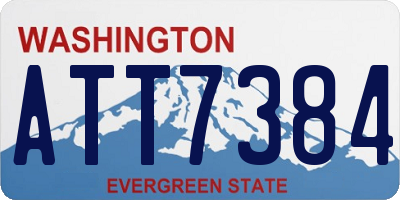 WA license plate ATT7384