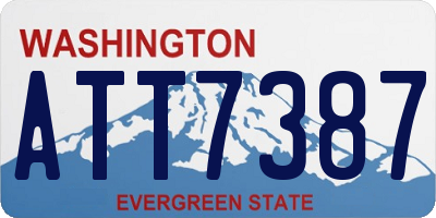 WA license plate ATT7387