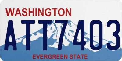 WA license plate ATT7403