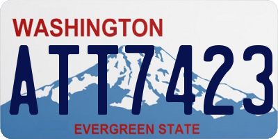 WA license plate ATT7423