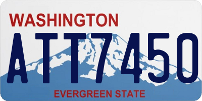 WA license plate ATT7450