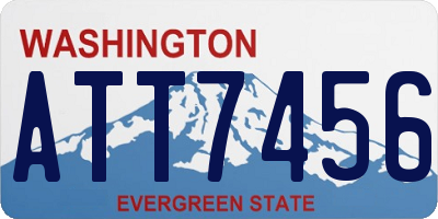 WA license plate ATT7456