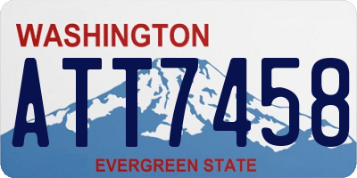 WA license plate ATT7458