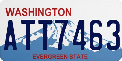WA license plate ATT7463