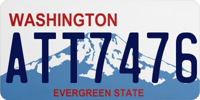 WA license plate ATT7476