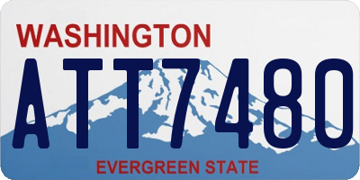 WA license plate ATT7480