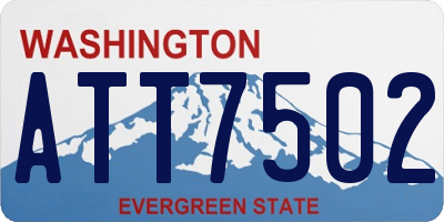 WA license plate ATT7502