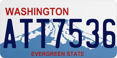WA license plate ATT7536