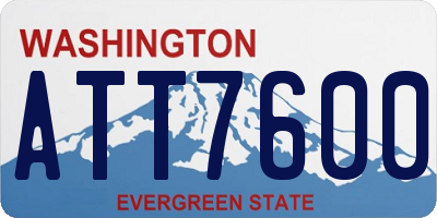 WA license plate ATT7600