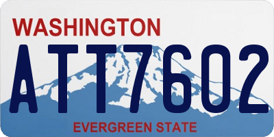 WA license plate ATT7602