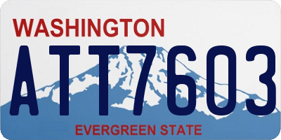 WA license plate ATT7603