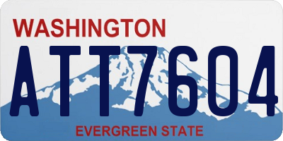 WA license plate ATT7604