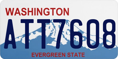 WA license plate ATT7608