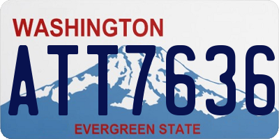 WA license plate ATT7636