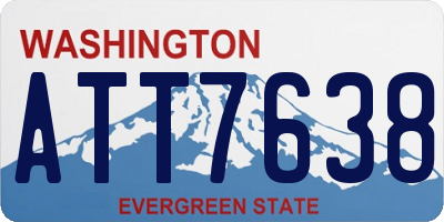 WA license plate ATT7638