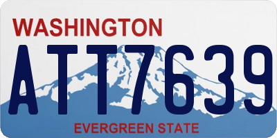 WA license plate ATT7639