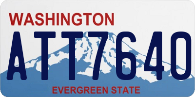 WA license plate ATT7640