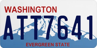 WA license plate ATT7641