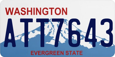 WA license plate ATT7643