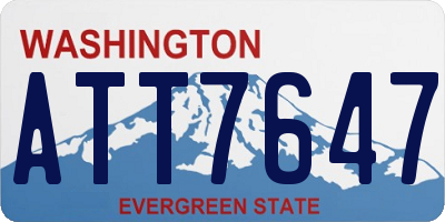 WA license plate ATT7647
