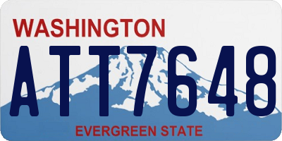 WA license plate ATT7648