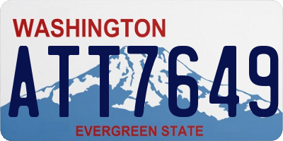 WA license plate ATT7649