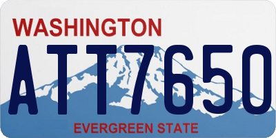 WA license plate ATT7650