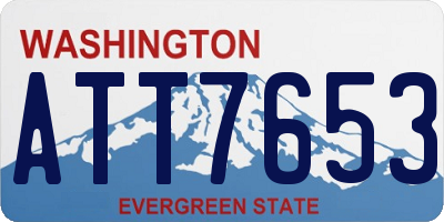 WA license plate ATT7653