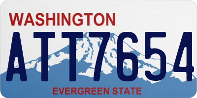 WA license plate ATT7654
