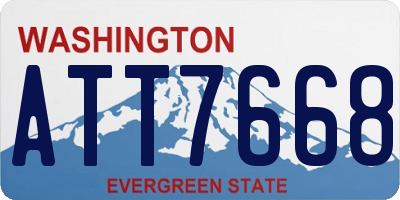 WA license plate ATT7668