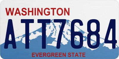 WA license plate ATT7684