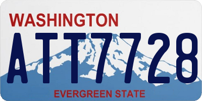WA license plate ATT7728